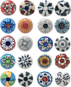 Ceramic Knobs and Hand Painted Pumpkin Round Cupboard (Set of 30)