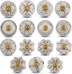 Ceramic Knobs and Hand Painted Pumpkin Round Cupboard (Set of 30)