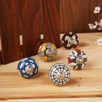 Ceramic Knobs and Hand Painted Pumpkin Round Cupboard (Set of 30)
