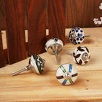 Ceramic Knobs and Hand Painted Pumpkin Round Cupboard (Set of 30)