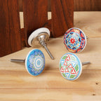 Ceramic Knobs and Hand Painted Pumpkin Round Cupboard (Set of 30)