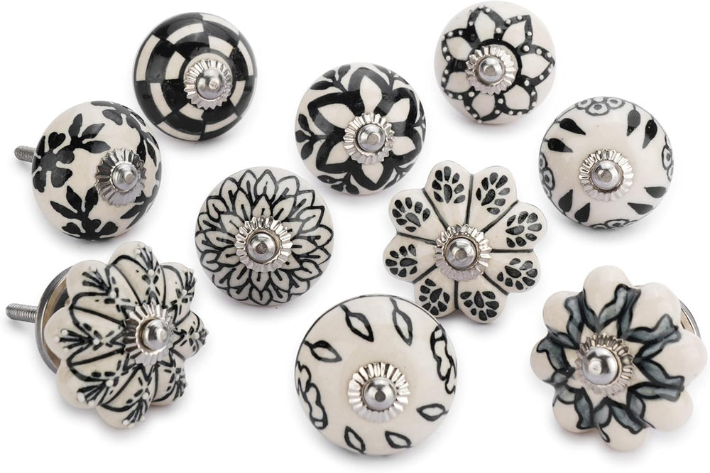 Ceramic Knobs and Hand Painted Pumpkin Round Cupboard (Set of 30)