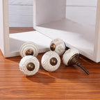 Ceramic Knobs and Hand Painted Pumpkin Round Cupboard (Set of 30)