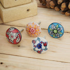 Ceramic Knobs and Hand Painted Pumpkin Round Cupboard (Set of 30)
