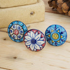Ceramic Knobs and Hand Painted Pumpkin Round Cupboard (Set of 30)