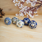 Ceramic Knobs and Hand Painted Pumpkin Round Cupboard (Set of 30)