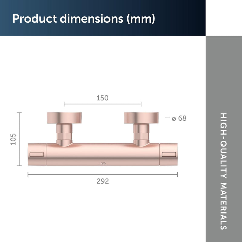 Ceratherm Alu+ Exposed Shower Mixer 292x105x72MM 12