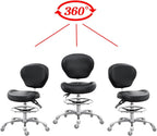 Chair Adjustable Tall Shop Stool Rolling with Back