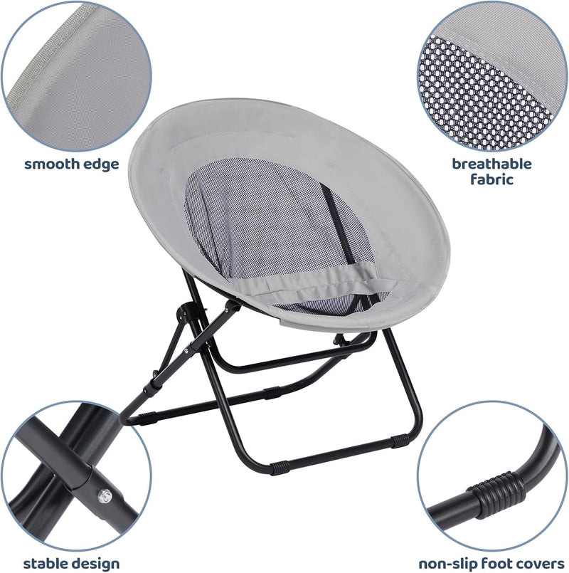 Round Chair Comfy Folding Accent Bedroom