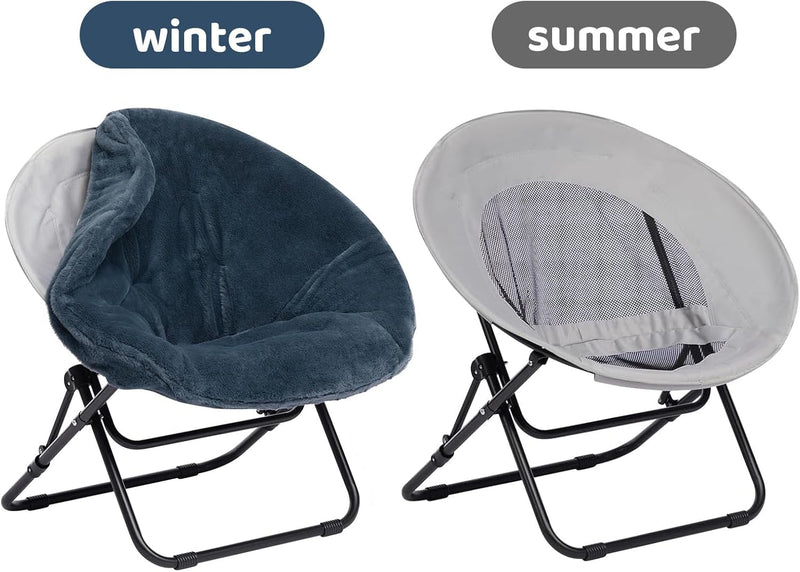 Round Chair Comfy Folding Accent Bedroom