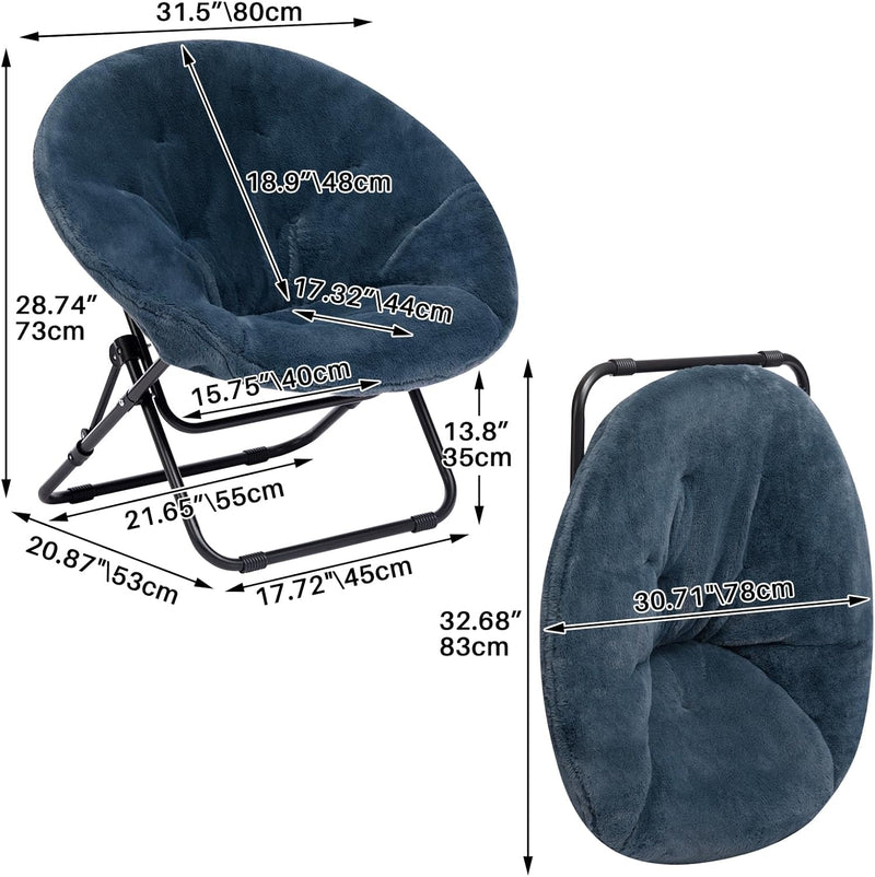 Round Chair Comfy Folding Accent Bedroom