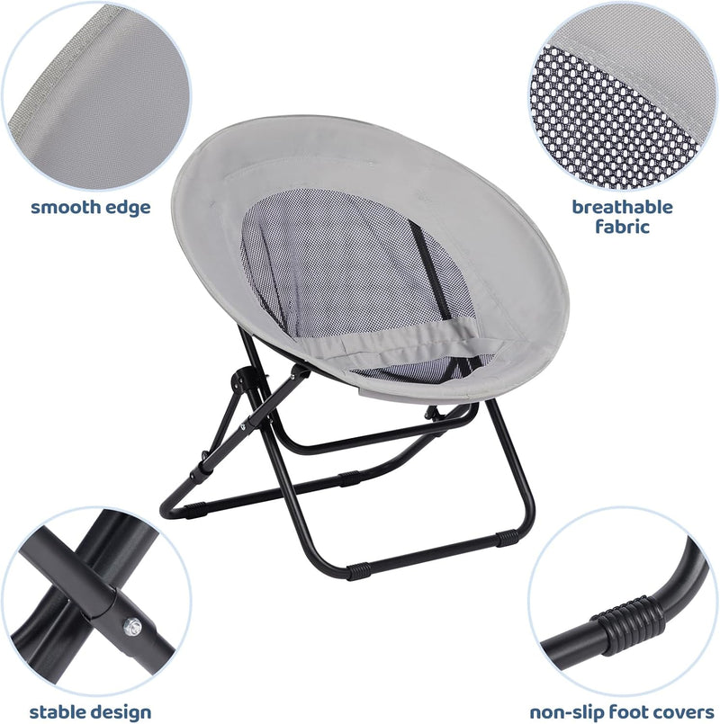 Round Chair Comfy Folding Accent Bedroom