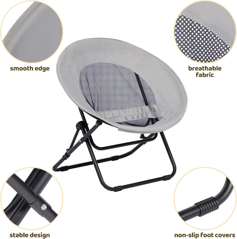 Round Chair Comfy Folding Accent Bedroom