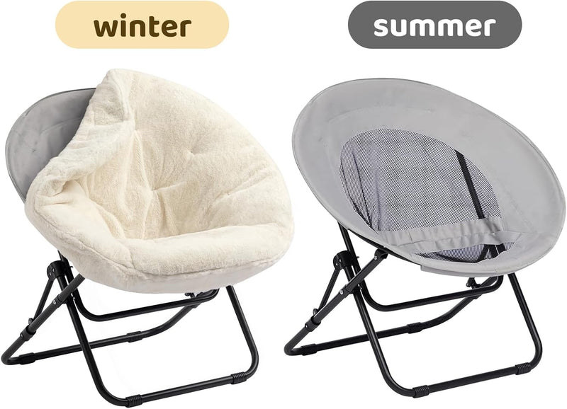 Round Chair Comfy Folding Accent Bedroom