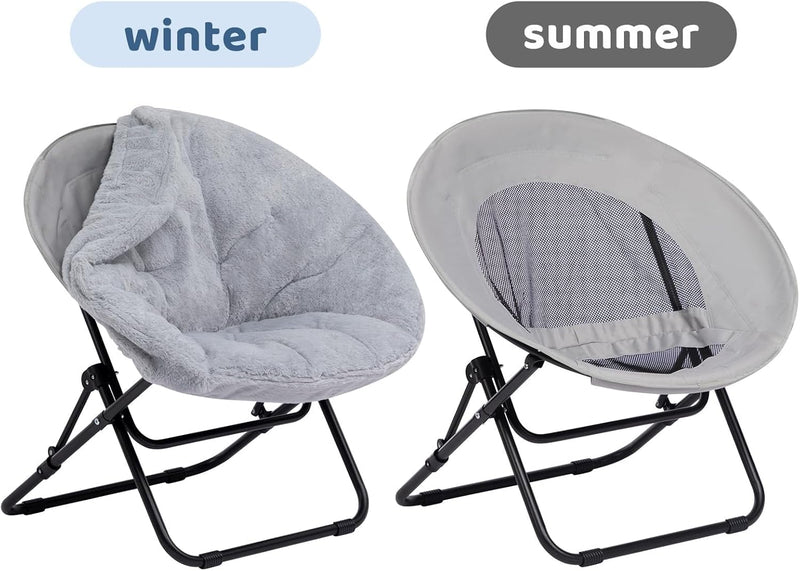 Round Chair Comfy Folding Accent Bedroom