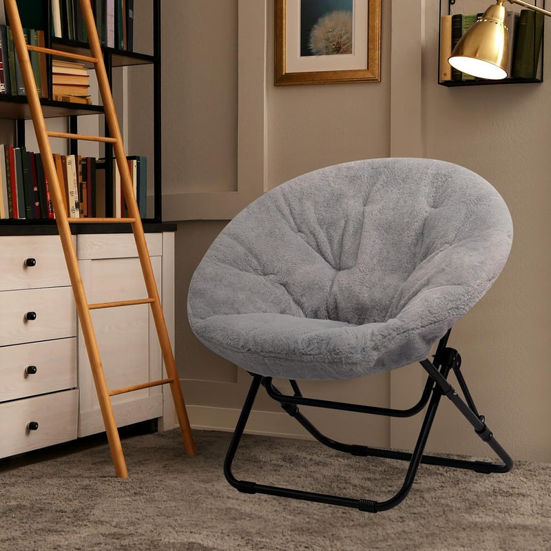 Round Chair Comfy Folding Accent Bedroom