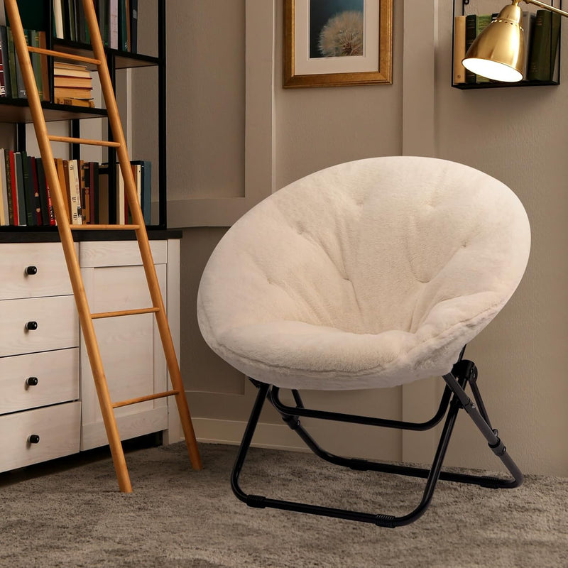 Round Chair Comfy Folding Accent Bedroom