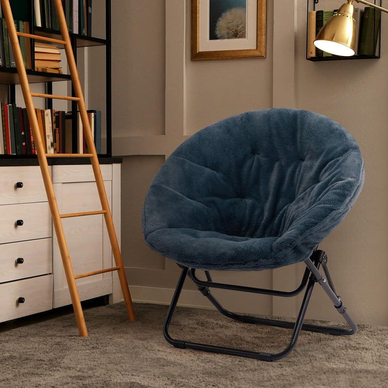 Round Chair Comfy Folding Accent Bedroom