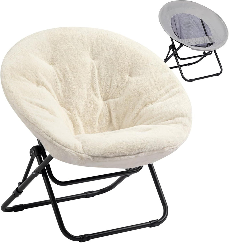 Round Chair Comfy Folding Accent Bedroom