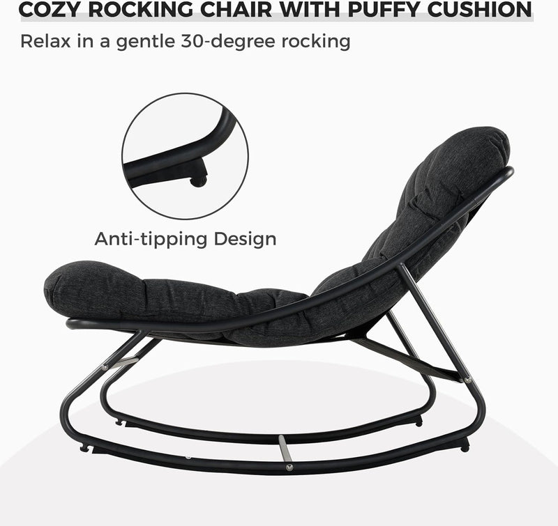 Rocking Chair with Side Table Garden Lounge