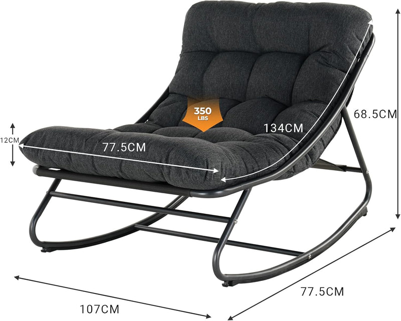 Rocking Chair with Side Table Garden Lounge