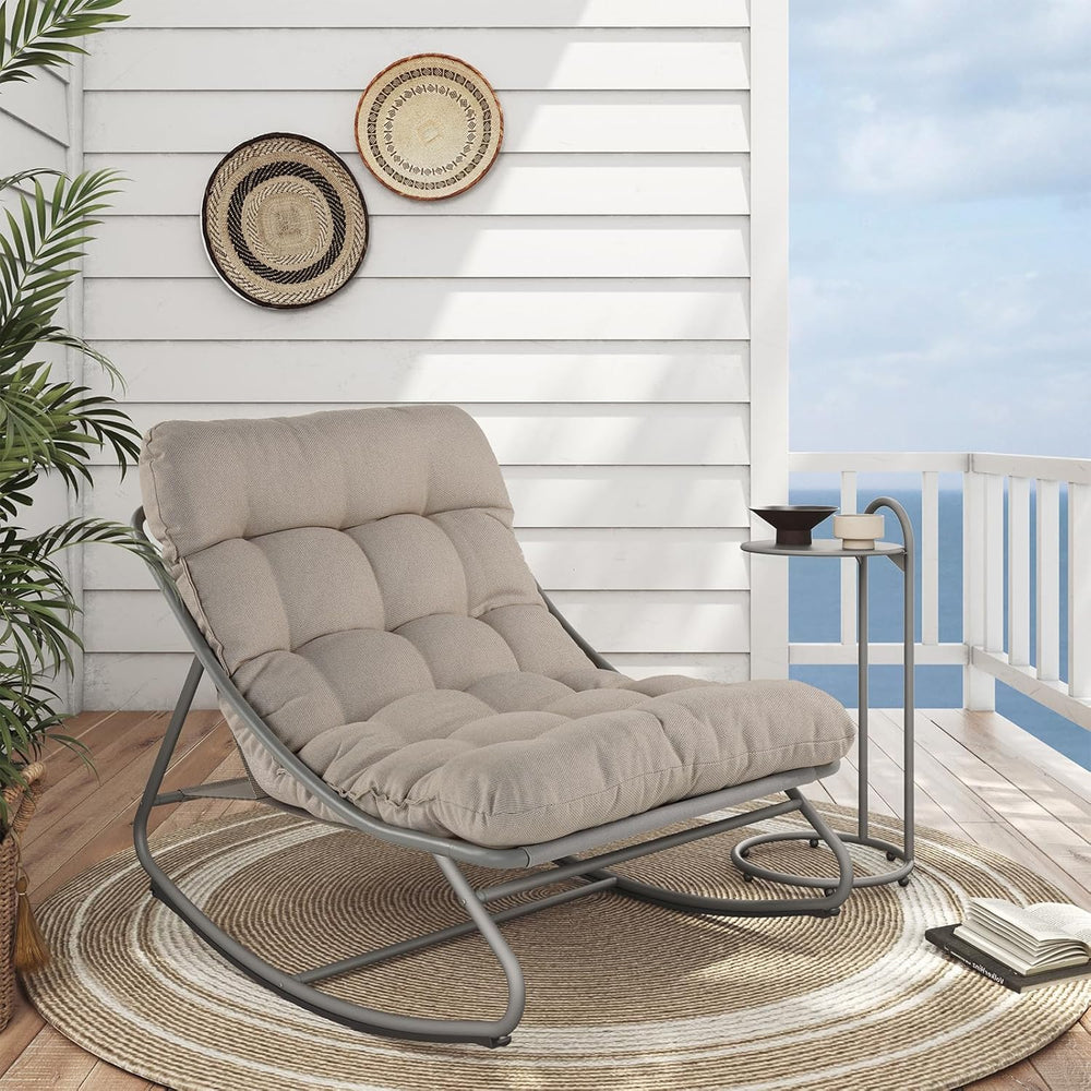 Rocking Chair with Side Table Garden Lounge