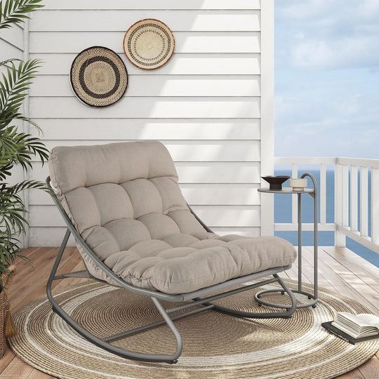 Rocking Chair with Side Table Garden Lounge