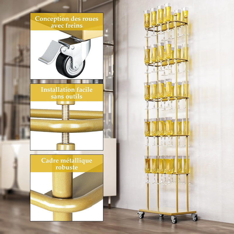 Champagne Drinks Tower Removable 5 Tier 40 Cocktail
