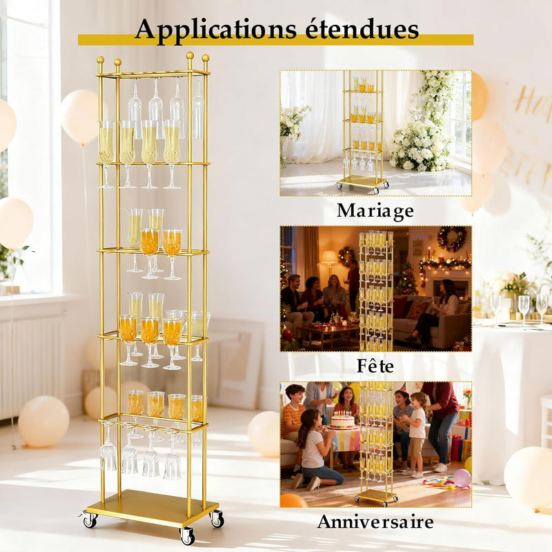 Champagne Drinks Tower Removable 5 Tier 40 Cocktail