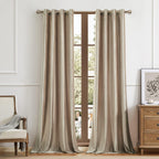 Champagne Velvet Curtains 108 Inch Length 2 Panels