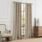 Champagne Velvet Curtains 108 Inch Length 2 Panels