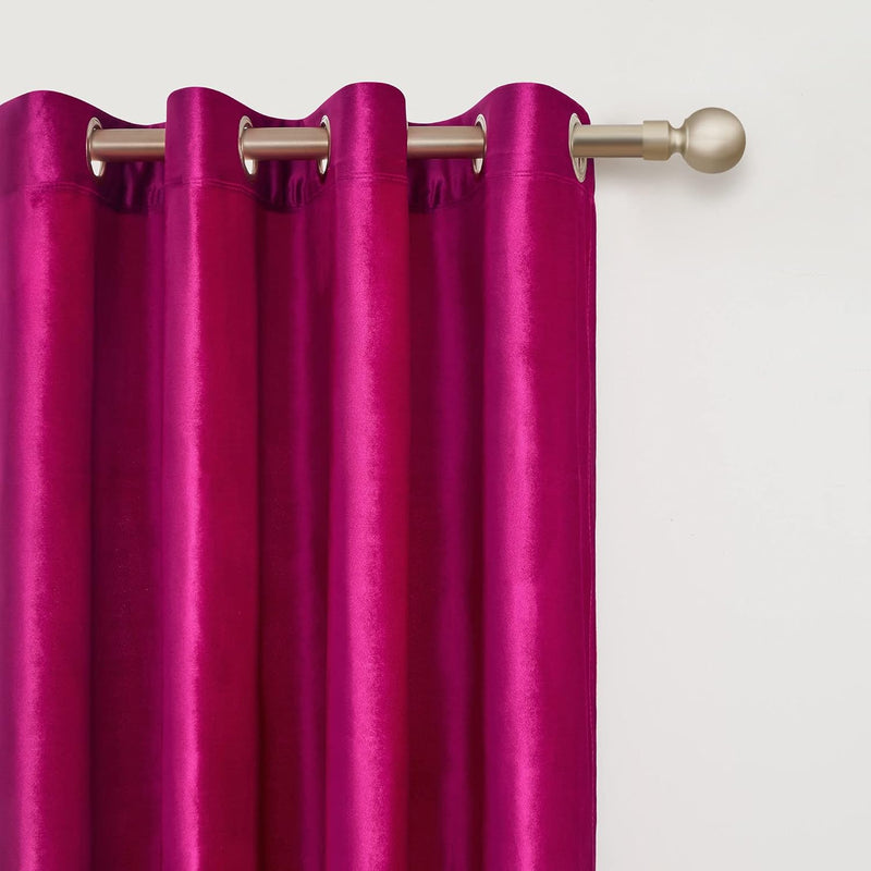 Champagne Velvet Curtains 108 Inch Length 2 Panels