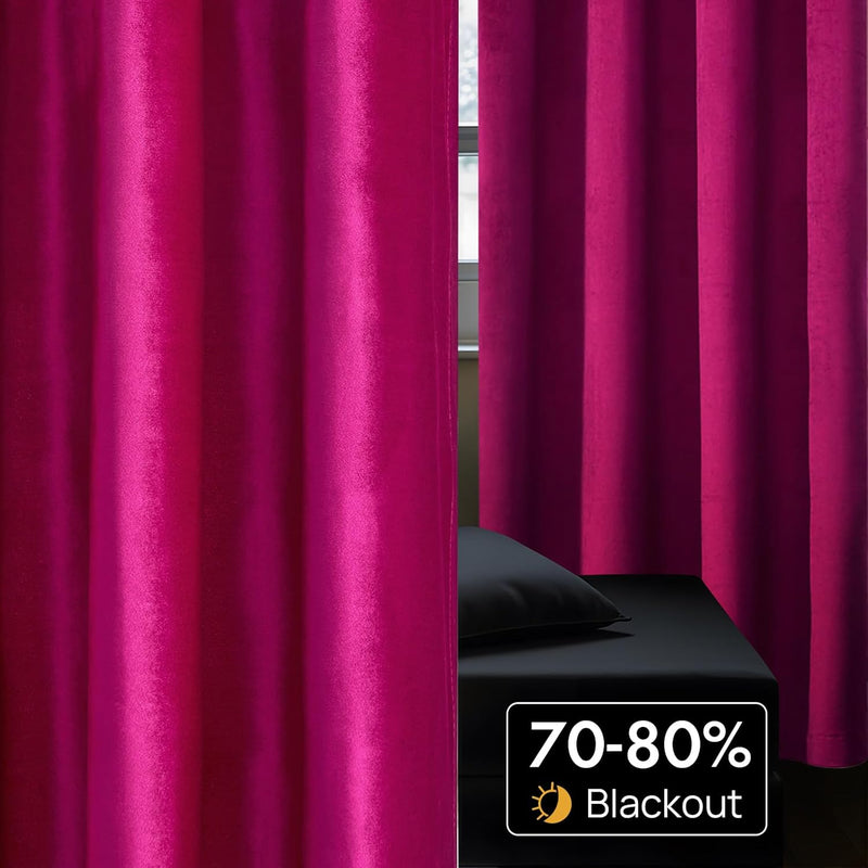 Champagne Velvet Curtains 108 Inch Length 2 Panels