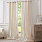 Champagne Velvet Curtains 108 Inch Length 2 Panels