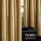 Champagne Velvet Curtains 108 Inch Length 2 Panels