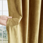 Champagne Velvet Curtains 108 Inch Length 2 Panels