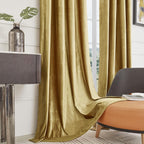 Champagne Velvet Curtains 108 Inch Length 2 Panels