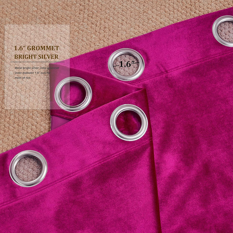 Champagne Velvet Curtains 108 Inch Length 2 Panels
