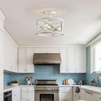 Chandelier 3-Light Vintage Farmhouse Industrial Semi-Flush
