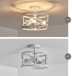 Chandelier 3-Light Vintage Farmhouse Industrial Semi-Flush