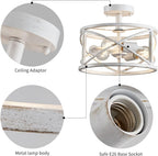 Chandelier 3-Light Vintage Farmhouse Industrial Semi-Flush