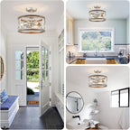 Chandelier 3-Light Vintage Farmhouse Industrial Semi-Flush