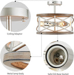 Chandelier 3-Light Vintage Farmhouse Industrial Semi-Flush