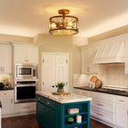 Chandelier 3-Light Vintage Farmhouse Industrial Semi-Flush