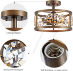Chandelier 3-Light Vintage Farmhouse Industrial Semi-Flush