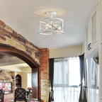 Chandelier 3-Light Vintage Farmhouse Industrial Semi-Flush
