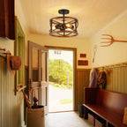 Chandelier 3-Light Vintage Farmhouse Industrial Semi-Flush