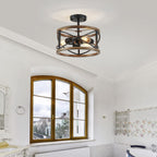 Chandelier 3-Light Vintage Farmhouse Industrial Semi-Flush