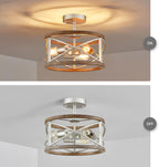 Chandelier 3-Light Vintage Farmhouse Industrial Semi-Flush