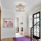 Chandelier 3-Light Vintage Farmhouse Industrial Semi-Flush